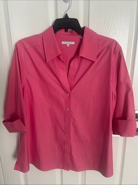 Foxcroft Bright Pink Button-Down Blouse